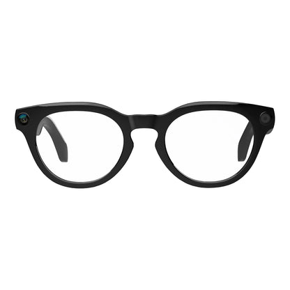 Black eyeglasses on a white background