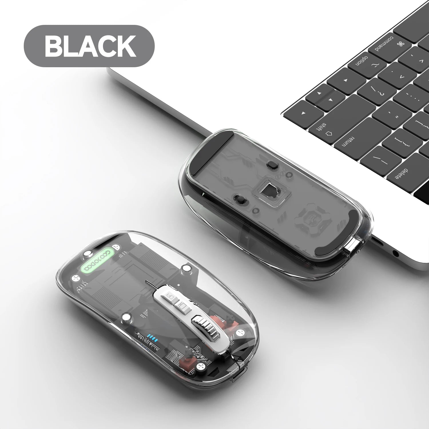 Transparent Bluetooth Wireless Mouse Goojodoq