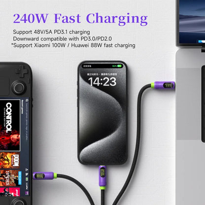 Magnetic USB C to USB C Cable With LED Display Hagibis