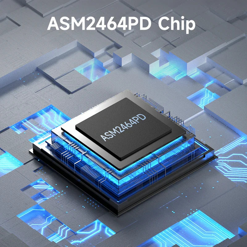 USB4 M.2 NVMe SSD Enclosure With LED Display Hagibis