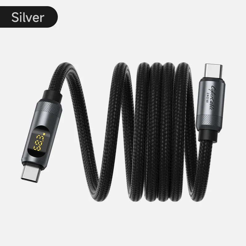 Magnetic USB C to USB C Cable With LED Display Hagibis