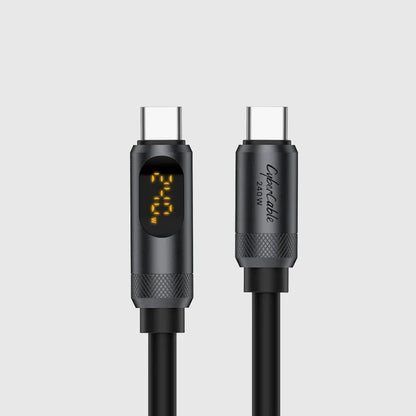 USB C Cable with LED Display 240W Liquid Silicone Hagibis