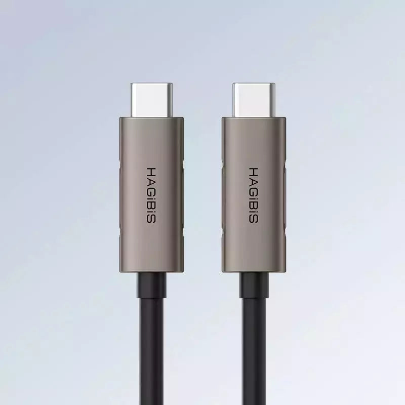 Two USB Type-C cables with 'HAGIBIS' branding on a light gray background